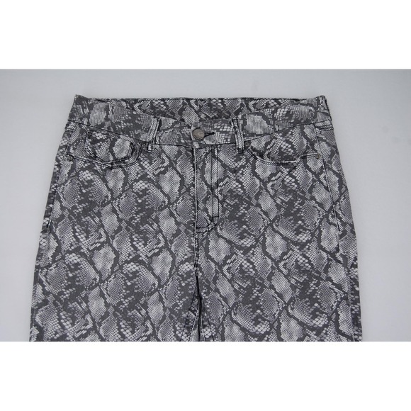 Seven7 Jeans Womens 14 Gray Snake Print‎ Mid Rise Skinny Stretch Denim Pants - Picture 2 of 15